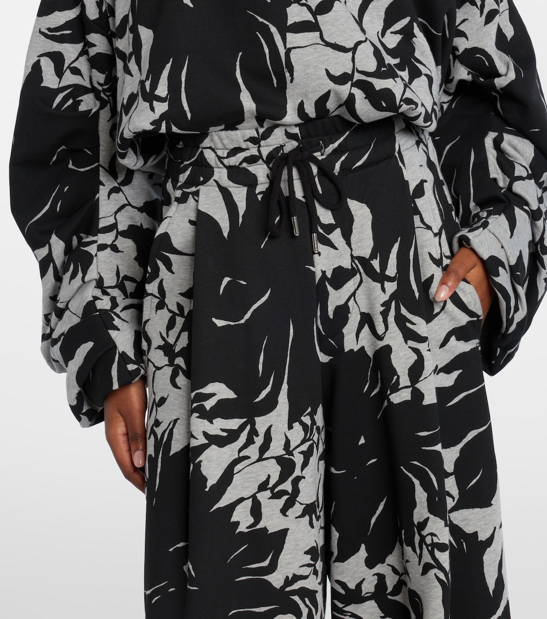 Floral pleated cotton jersey sweatpants | Dries Van Noten