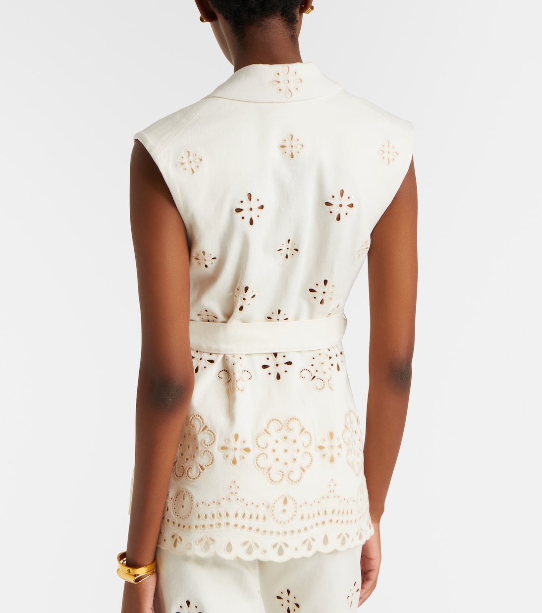 Townes eyelet cotton twill vest | Veronica Beard