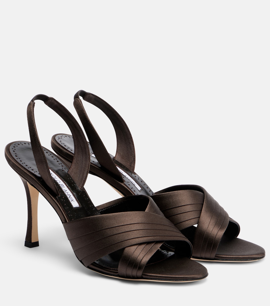 Sandales slingback Viera en satin | Manolo Blahnik