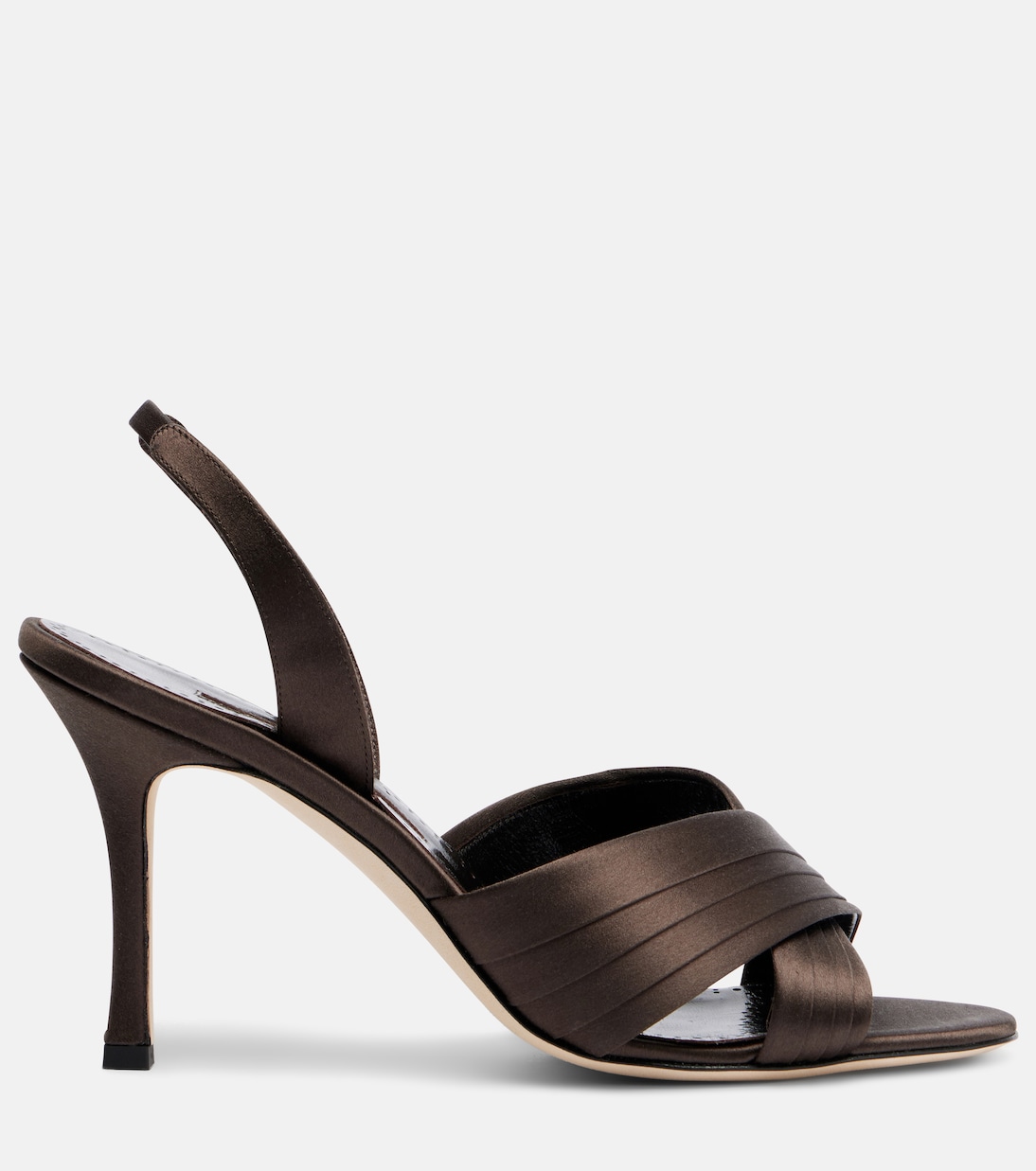 Sandales slingback Viera en satin | Manolo Blahnik