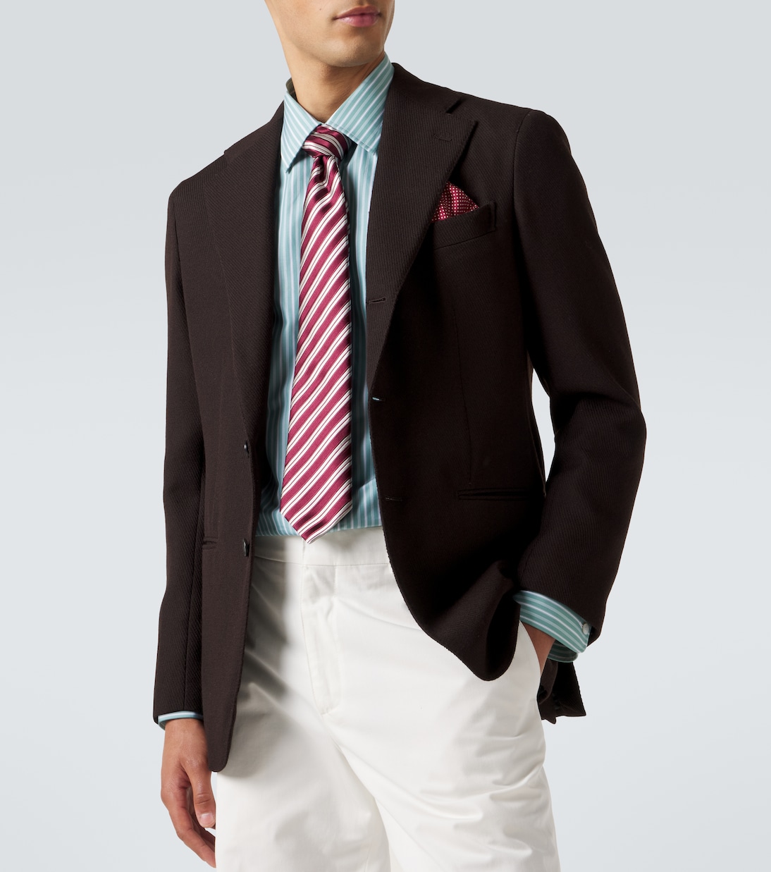 Striped silk jacquard tie | Charvet