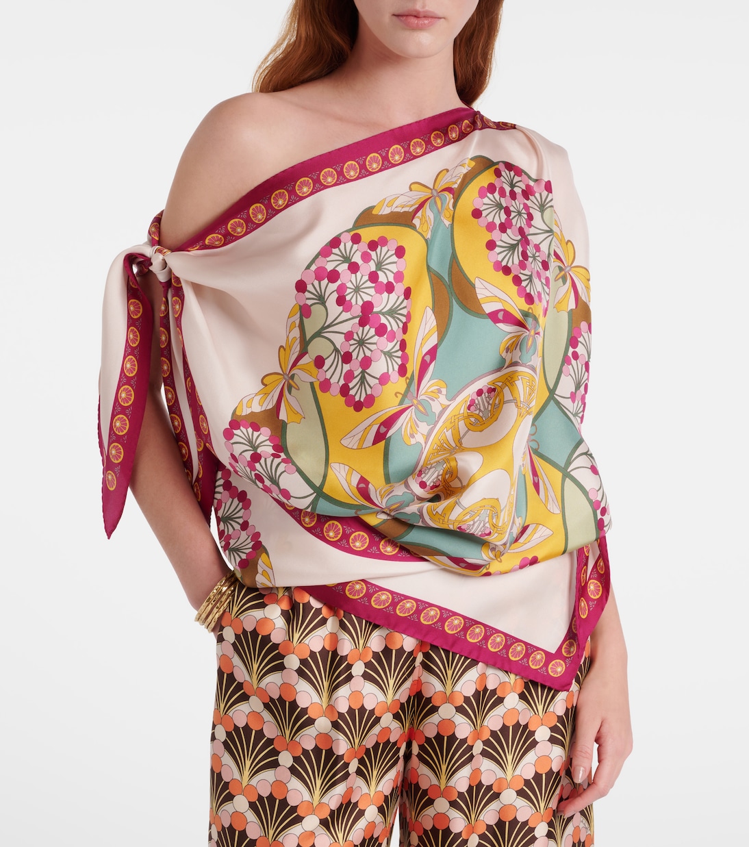 Top Florette Placée aus Seiden-Twill | La DoubleJ