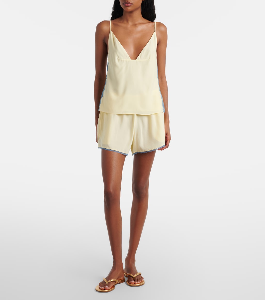 Shorts de seda con encaje | SIR