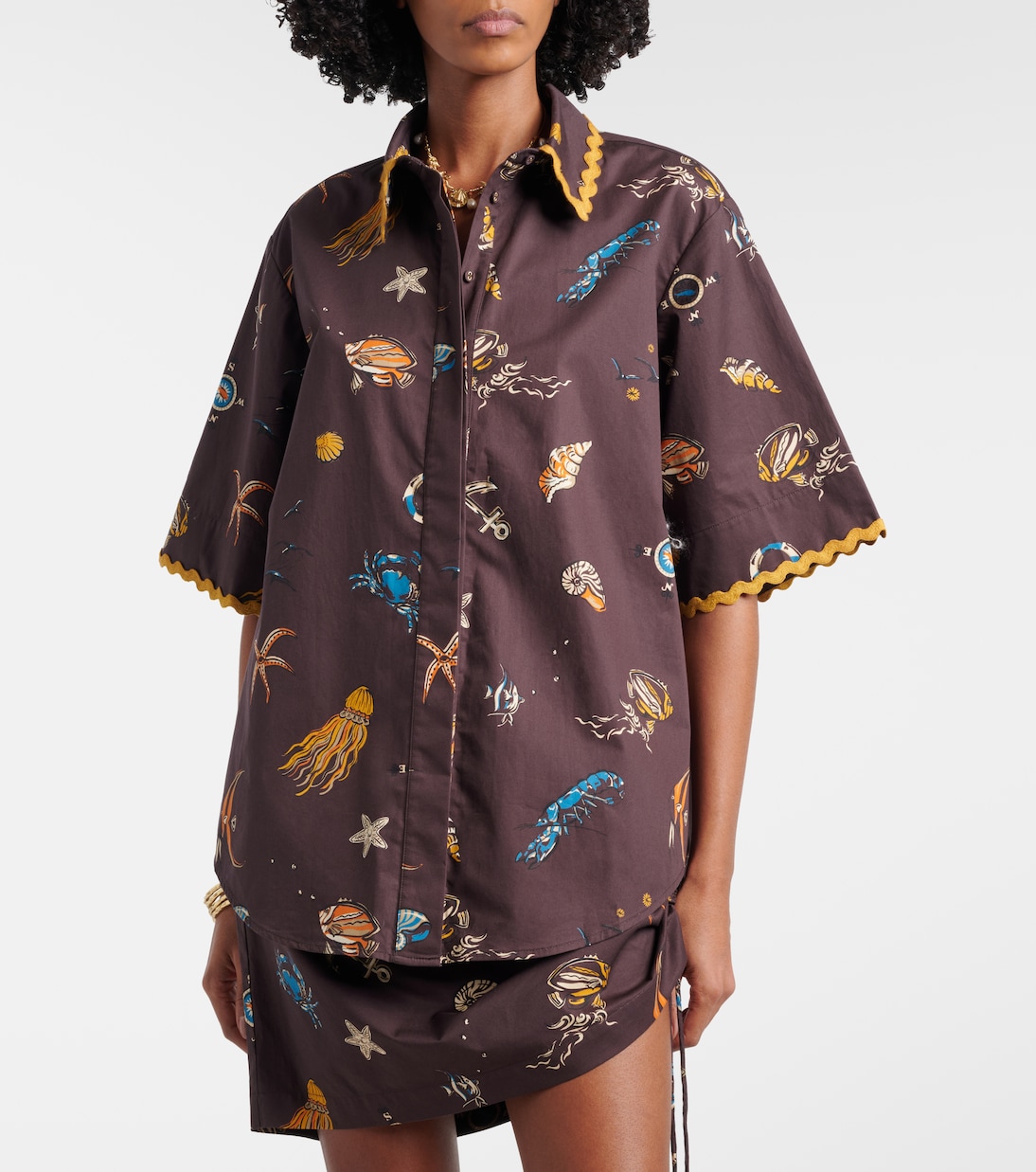 Camisa bowling de algodón estampada | Alémais