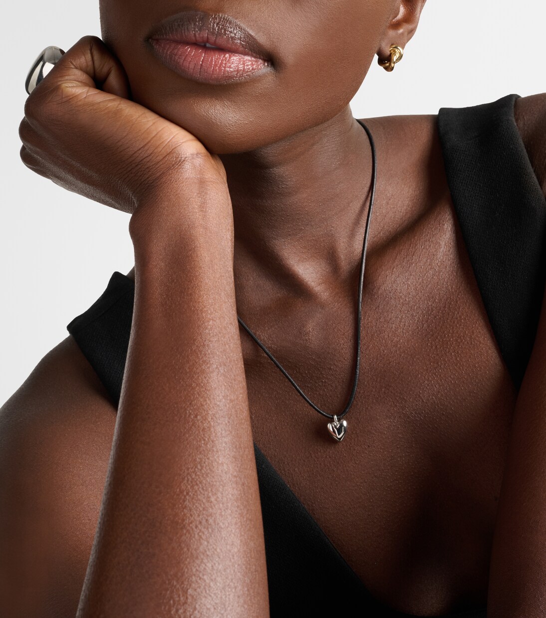 Puffy Heart silver-plated pendant necklace | Jennifer Fisher