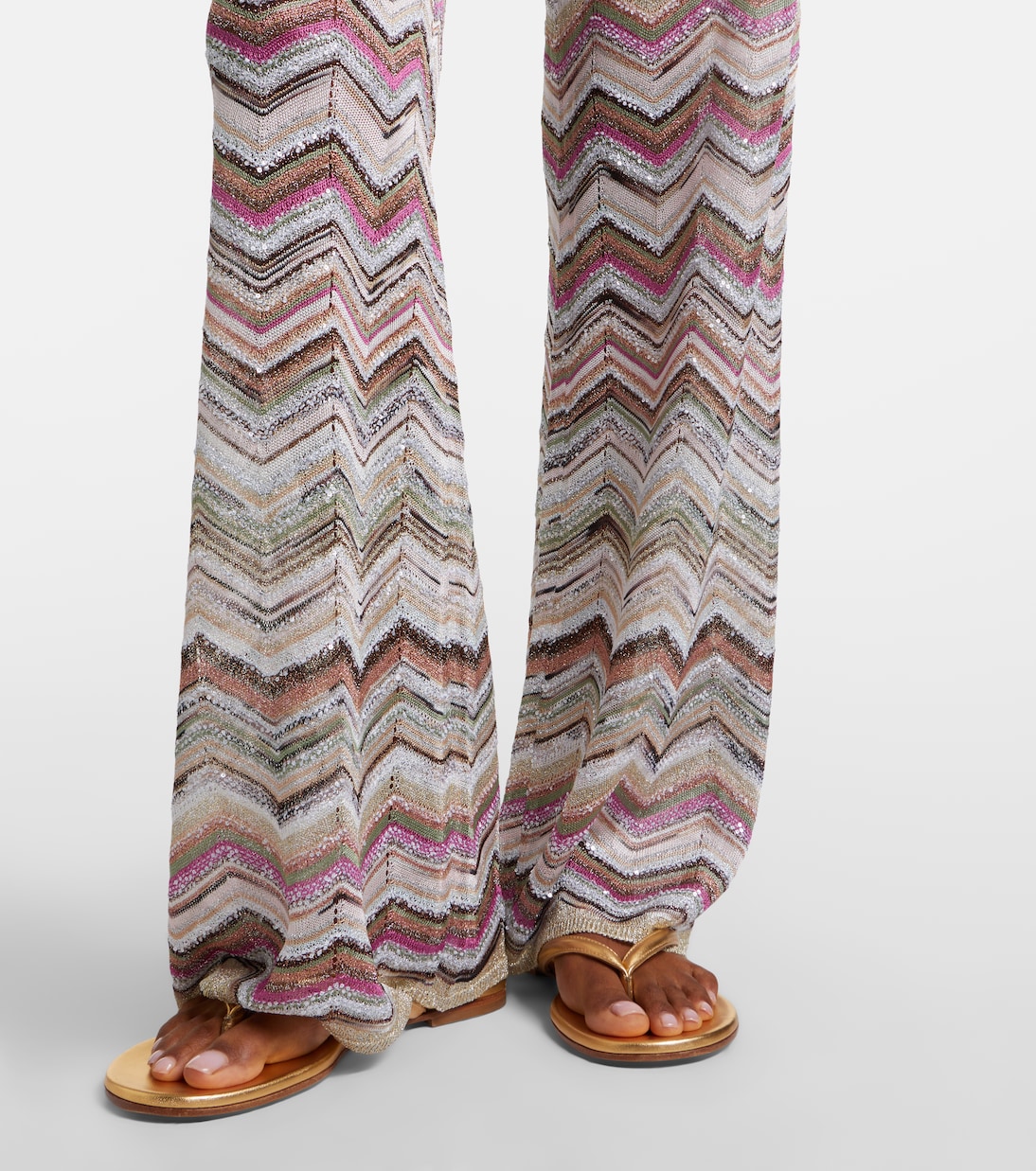 Zigzag lamé wide-leg pants | Missoni