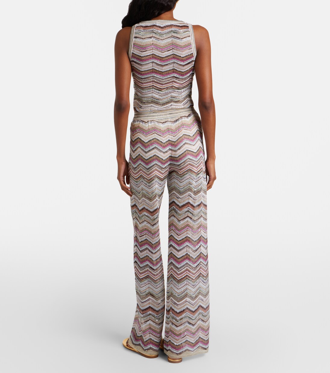 Zigzag lamé wide-leg pants | Missoni