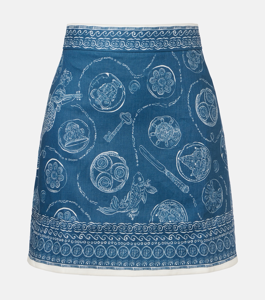 Lucky printed linen miniskirt | Alémais