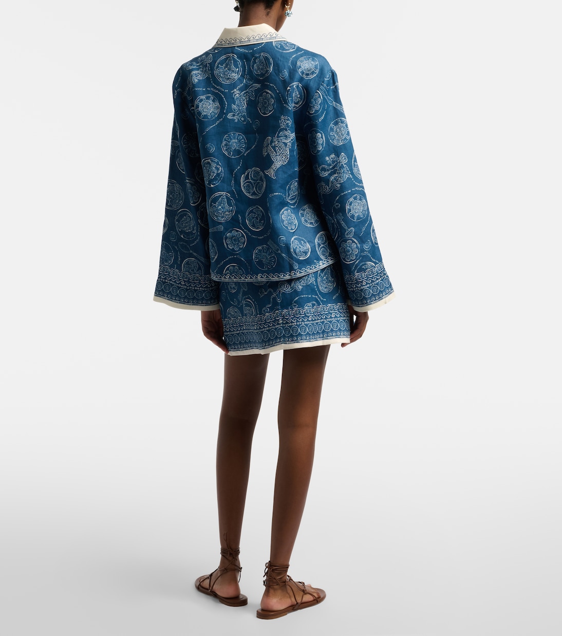 Lucky printed linen miniskirt | Alémais