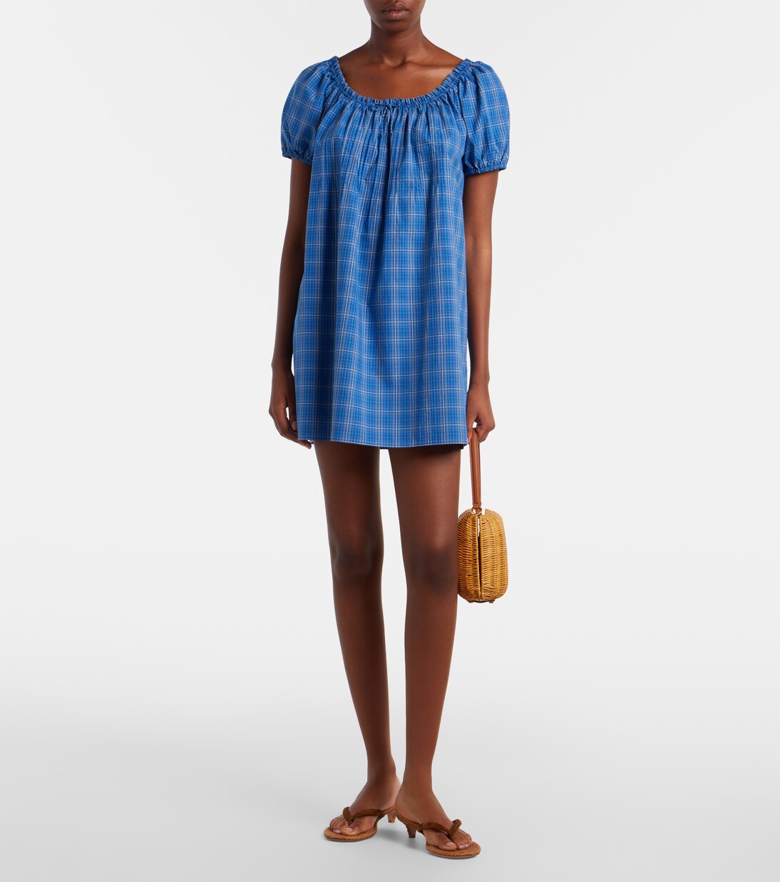 Costa plaid cotton minidress | Faithfull