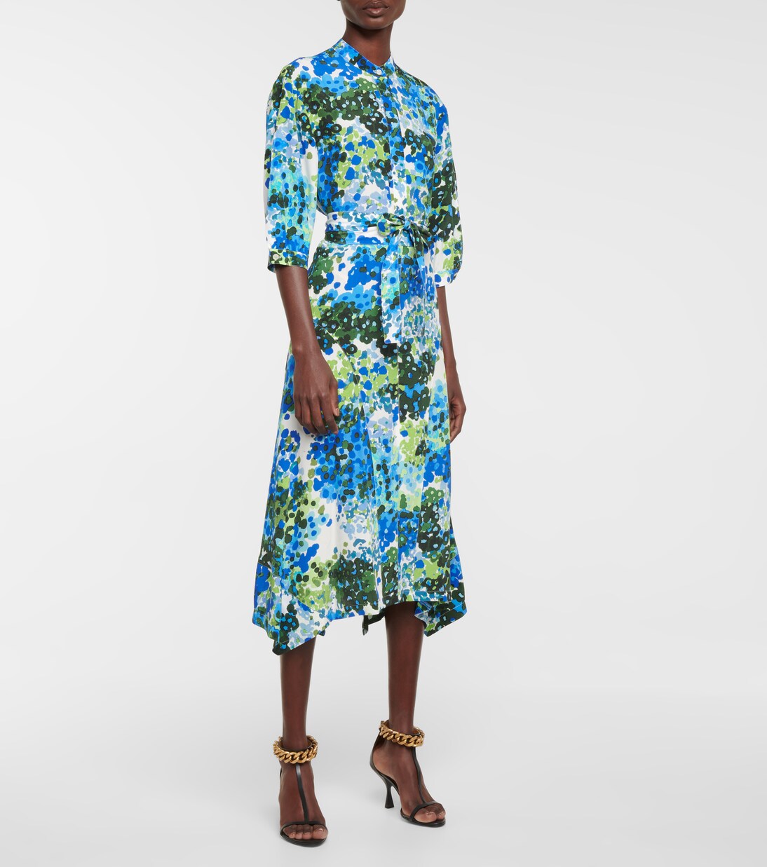 Robe midi Olivia en soie à fleurs | Stella McCartney