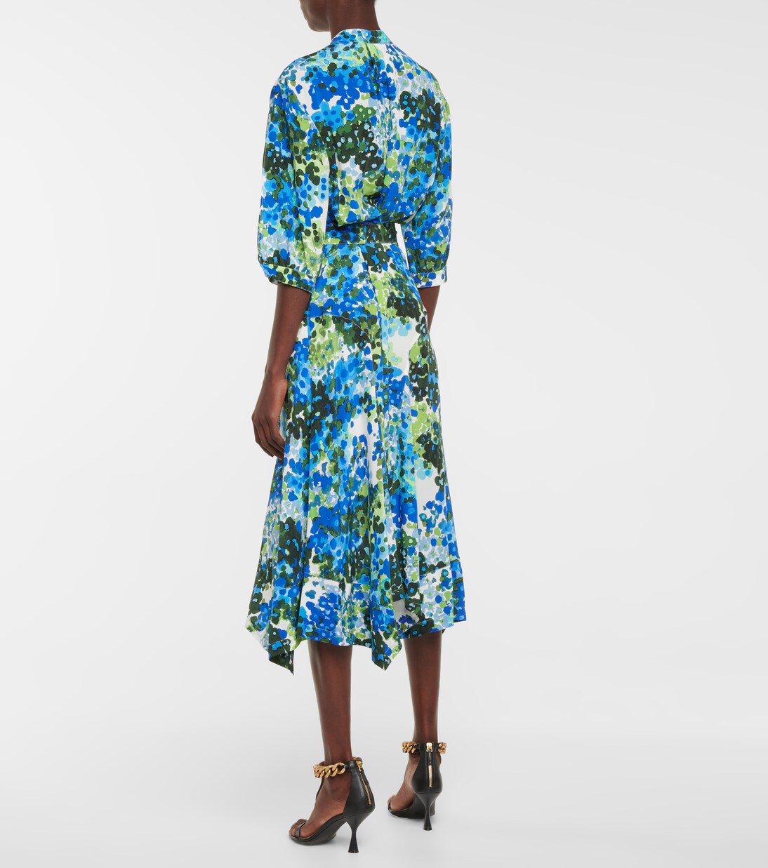 Robe midi Olivia en soie à fleurs | Stella McCartney