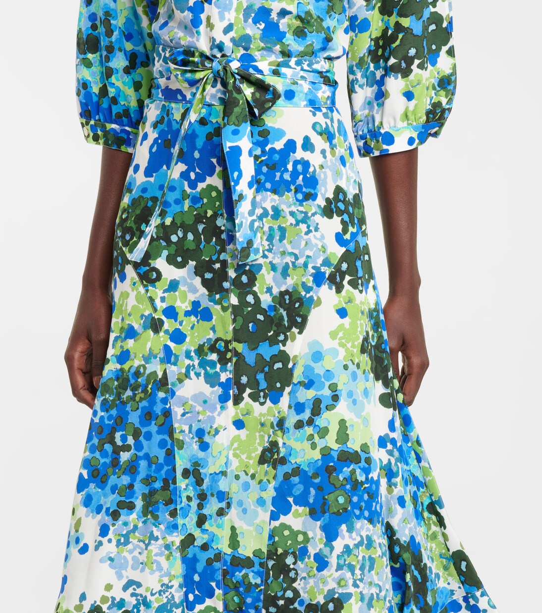 Robe midi Olivia en soie à fleurs | Stella McCartney
