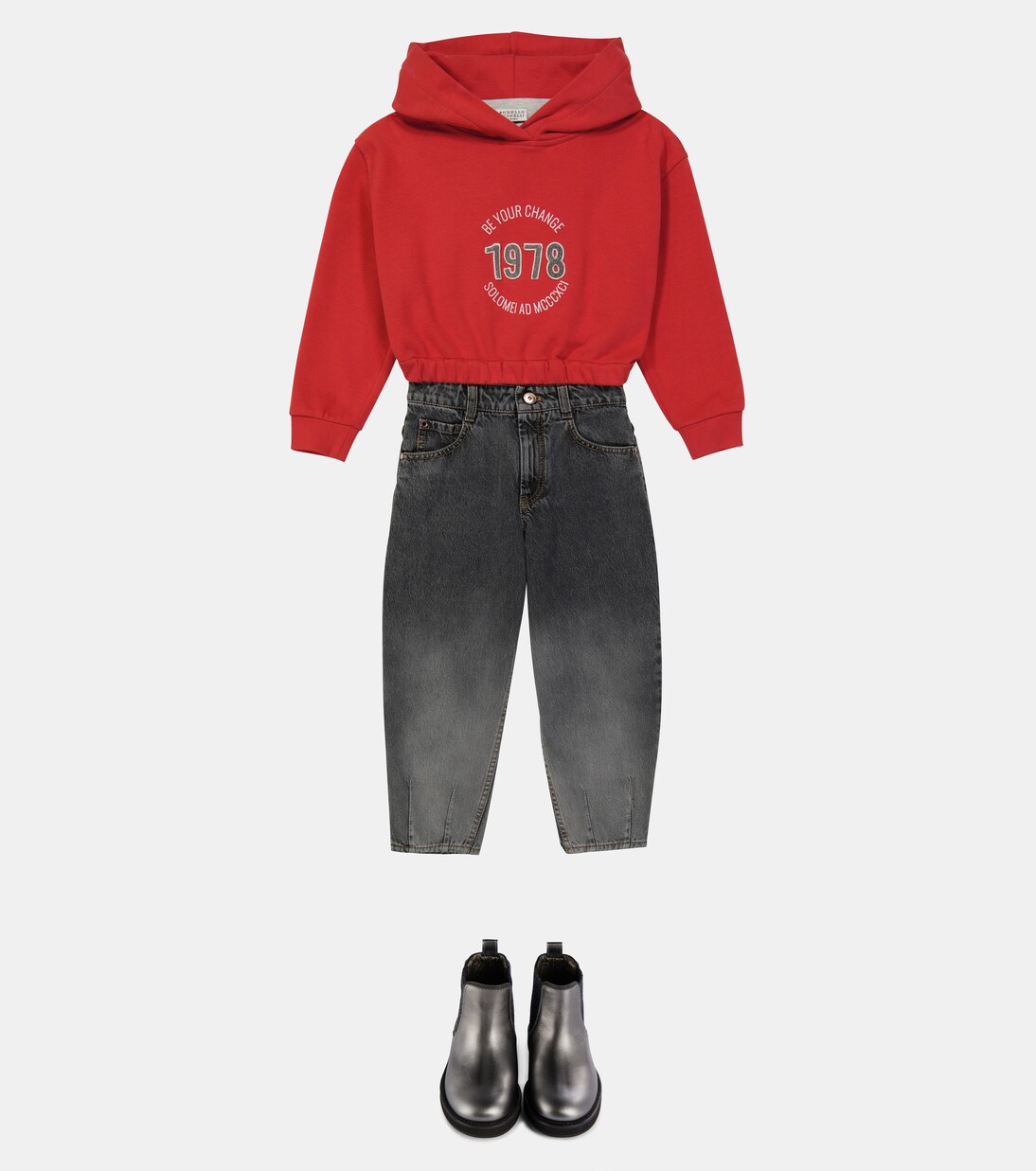 Felpa in cotone con cappuccio | Brunello Cucinelli Kids