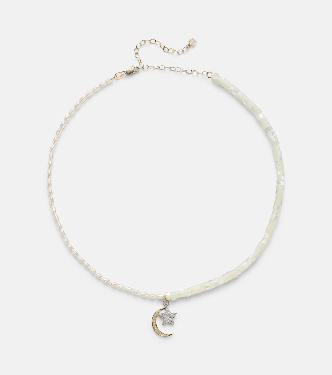 Half Moon 14kt gold choker with diamonds | Sydney Evan