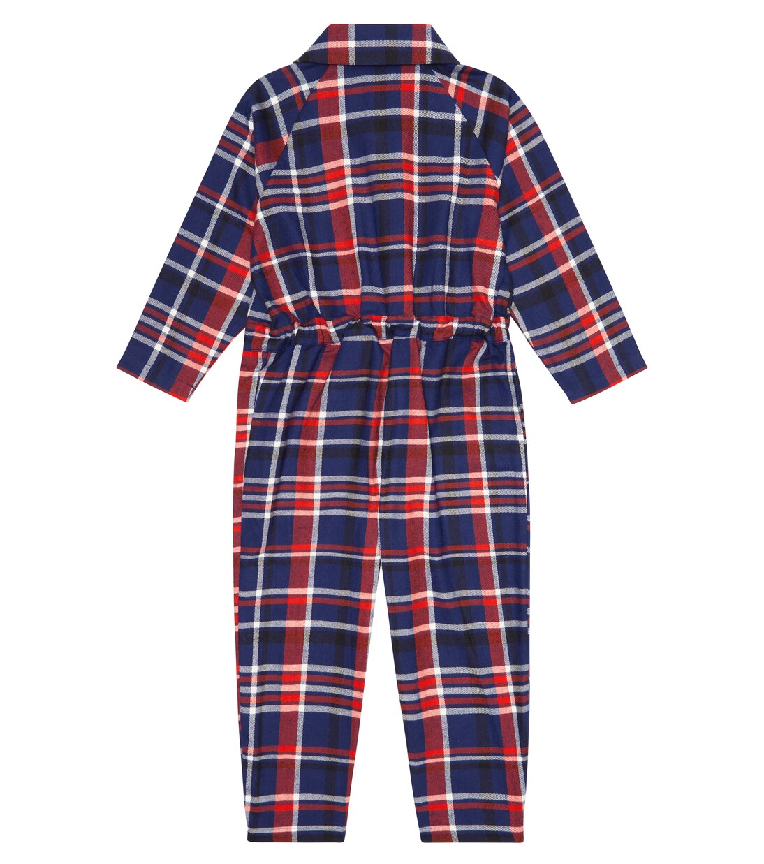 Checked cotton flannel jumpsuit | Mini Rodini