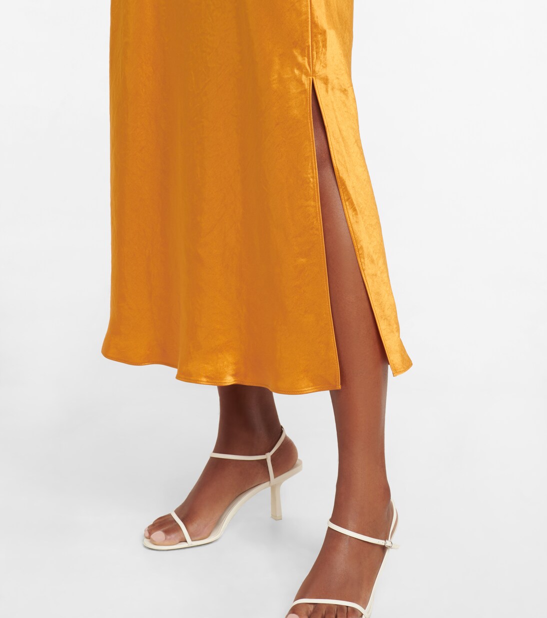 High-Rise-Slipskirt aus Satin | Vince