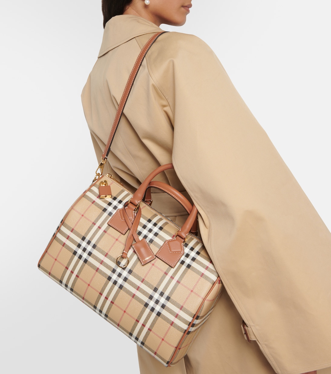 Burberry Check Medium canvas tote bag | Burberry