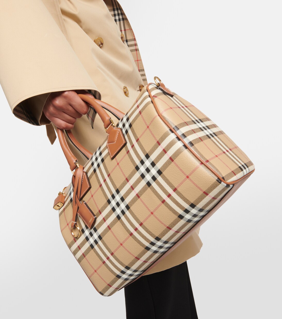 Burberry Check Medium canvas tote bag | Burberry