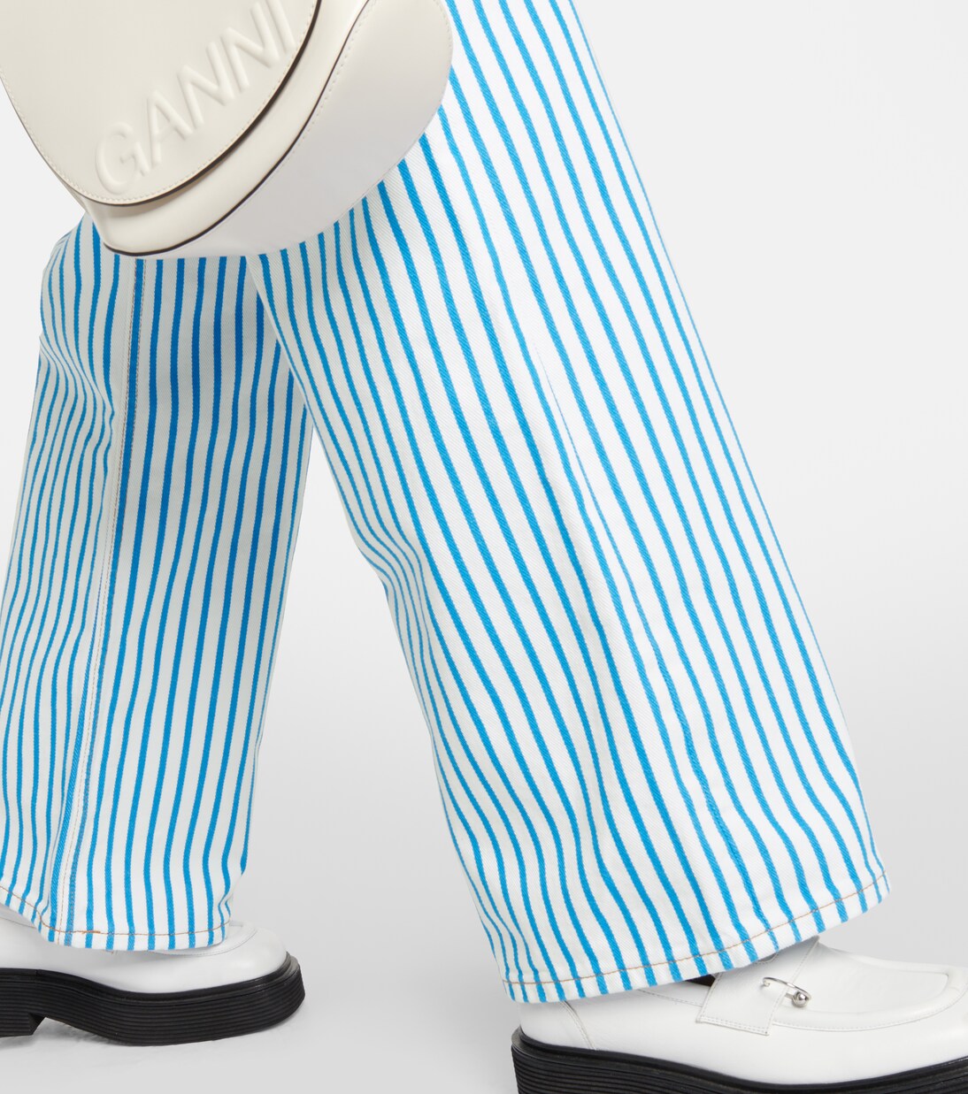 Magny striped high-rise straight jeans | Ganni