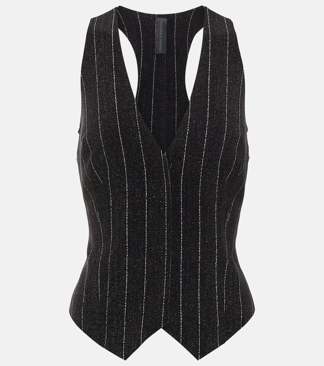 Chalk stripe racerback vest | Norma Kamali