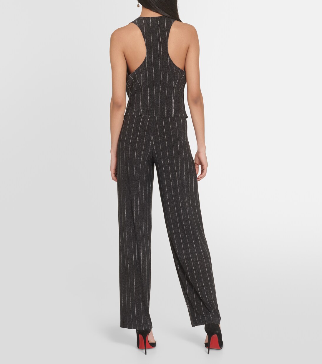 Chalk stripe racerback vest | Norma Kamali
