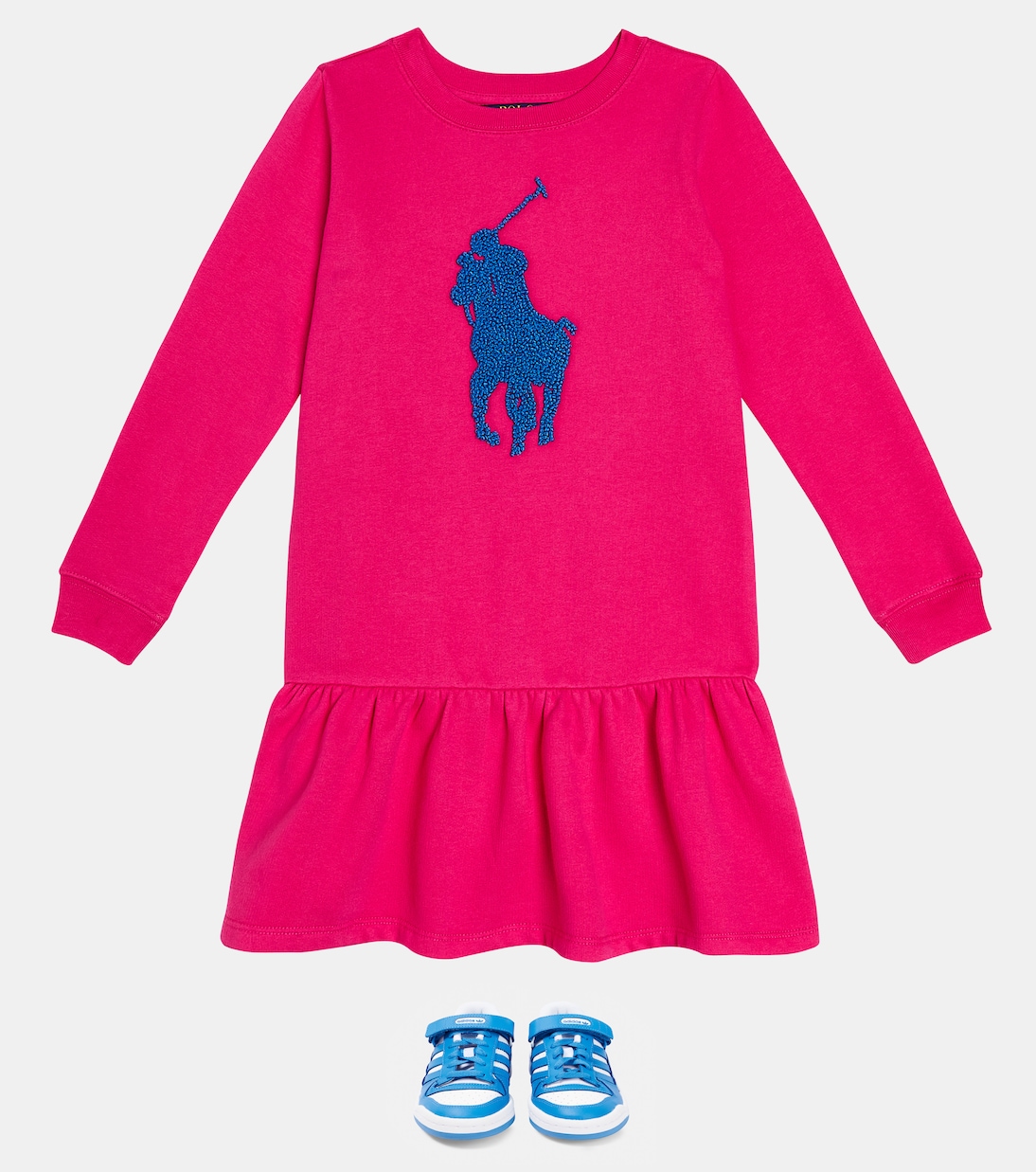 Logo embroidered cotton-blend dress | Polo Ralph Lauren Kids