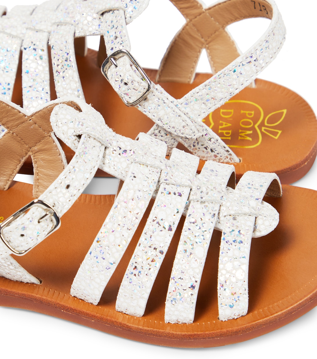 Sandalen Plagette Strap mit Glitter | Pom d'Api