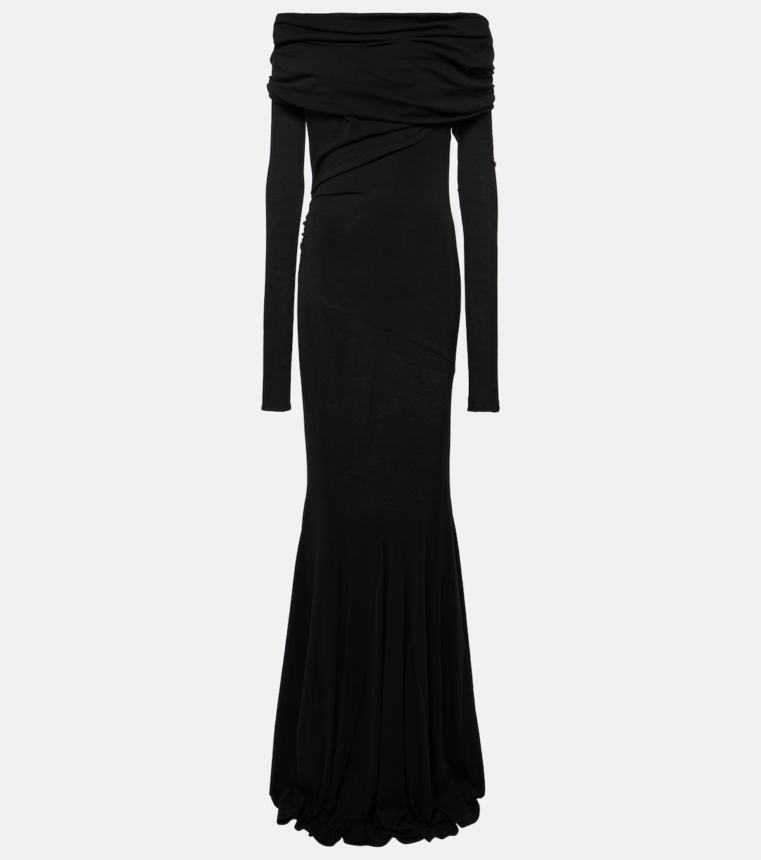 Bound off-shoulder draped gown | Entire Studios