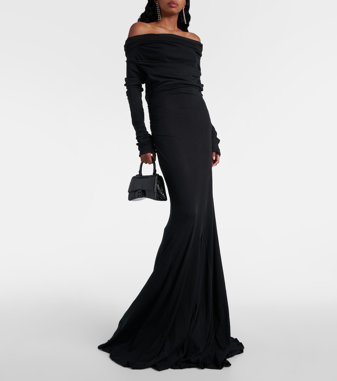 Bound off-shoulder draped gown | Entire Studios