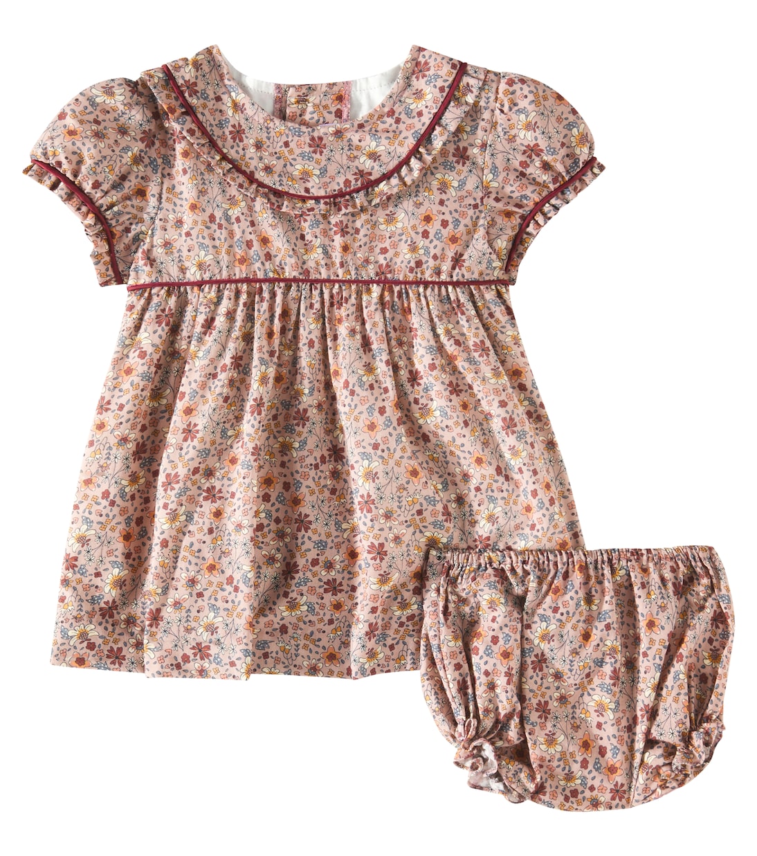 Bébé – Set robe et culotte bloomer Casilda en coton | La Coqueta