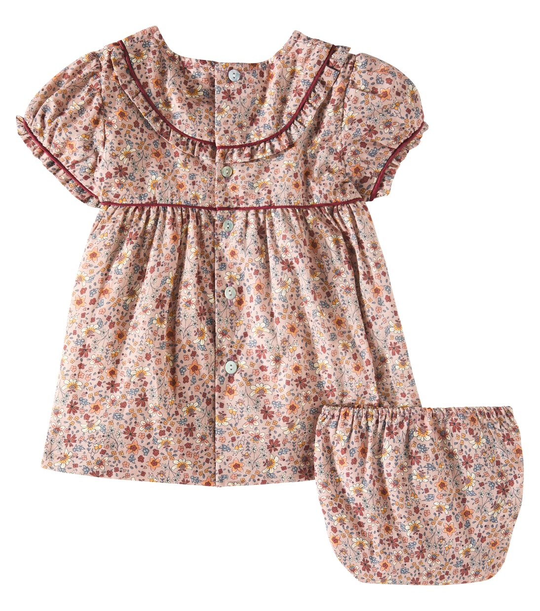 Bébé – Set robe et culotte bloomer Casilda en coton | La Coqueta