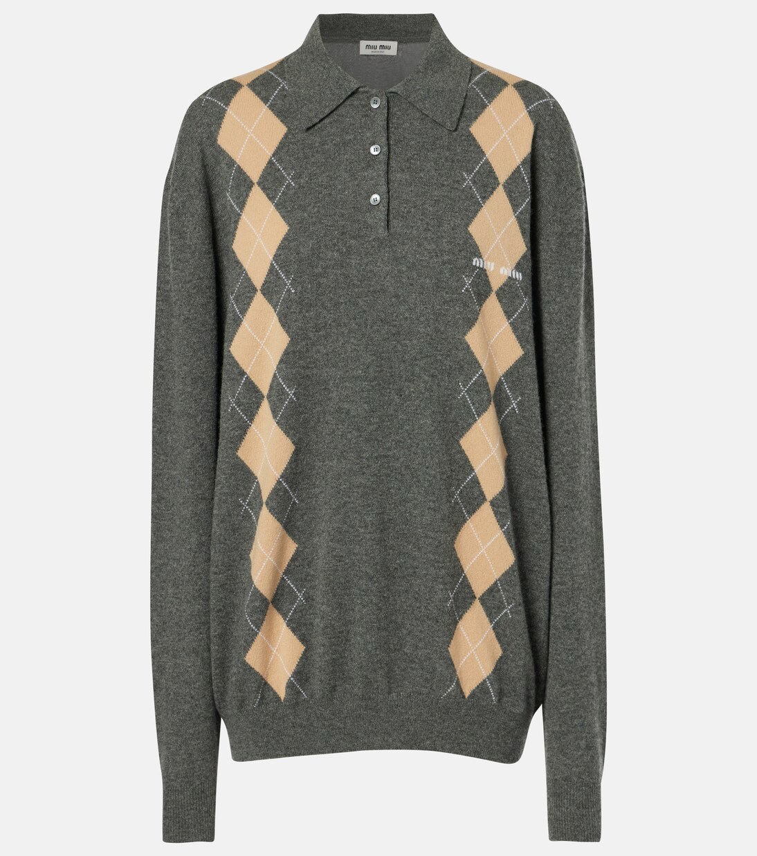 Pull Argyle en cachemire | Miu Miu