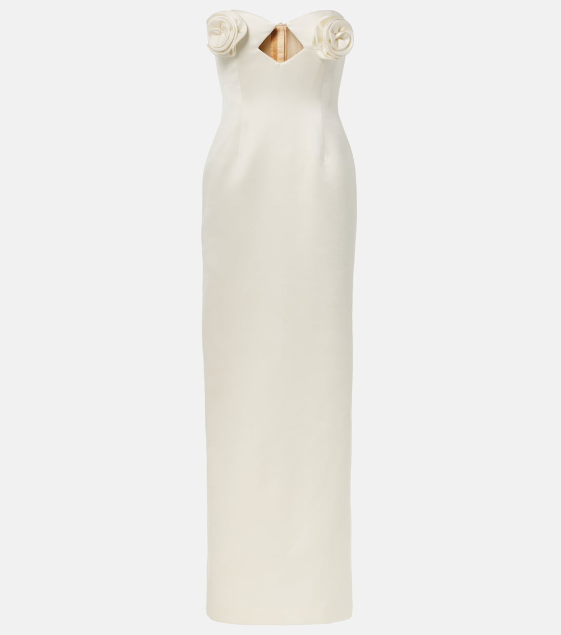 Floral-appliqué satin corset gown | Magda Butrym