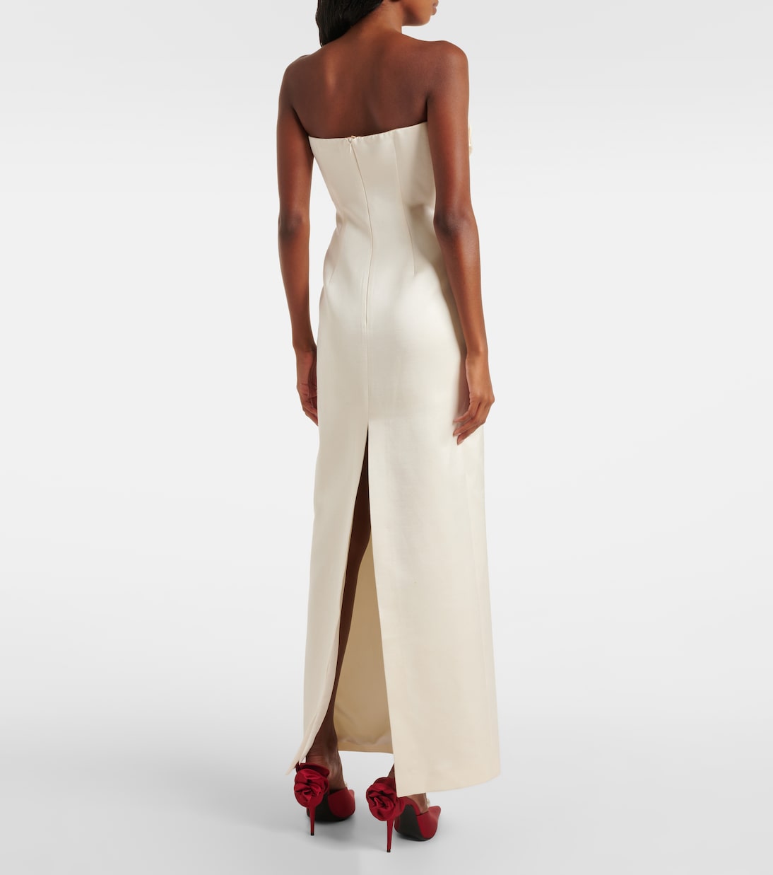 Floral-appliqué satin corset gown | Magda Butrym