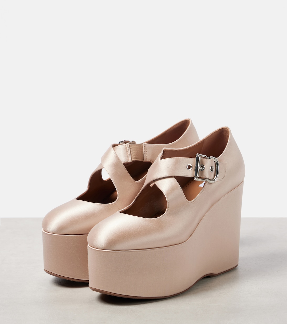 110 satin platform wedges | Alaïa