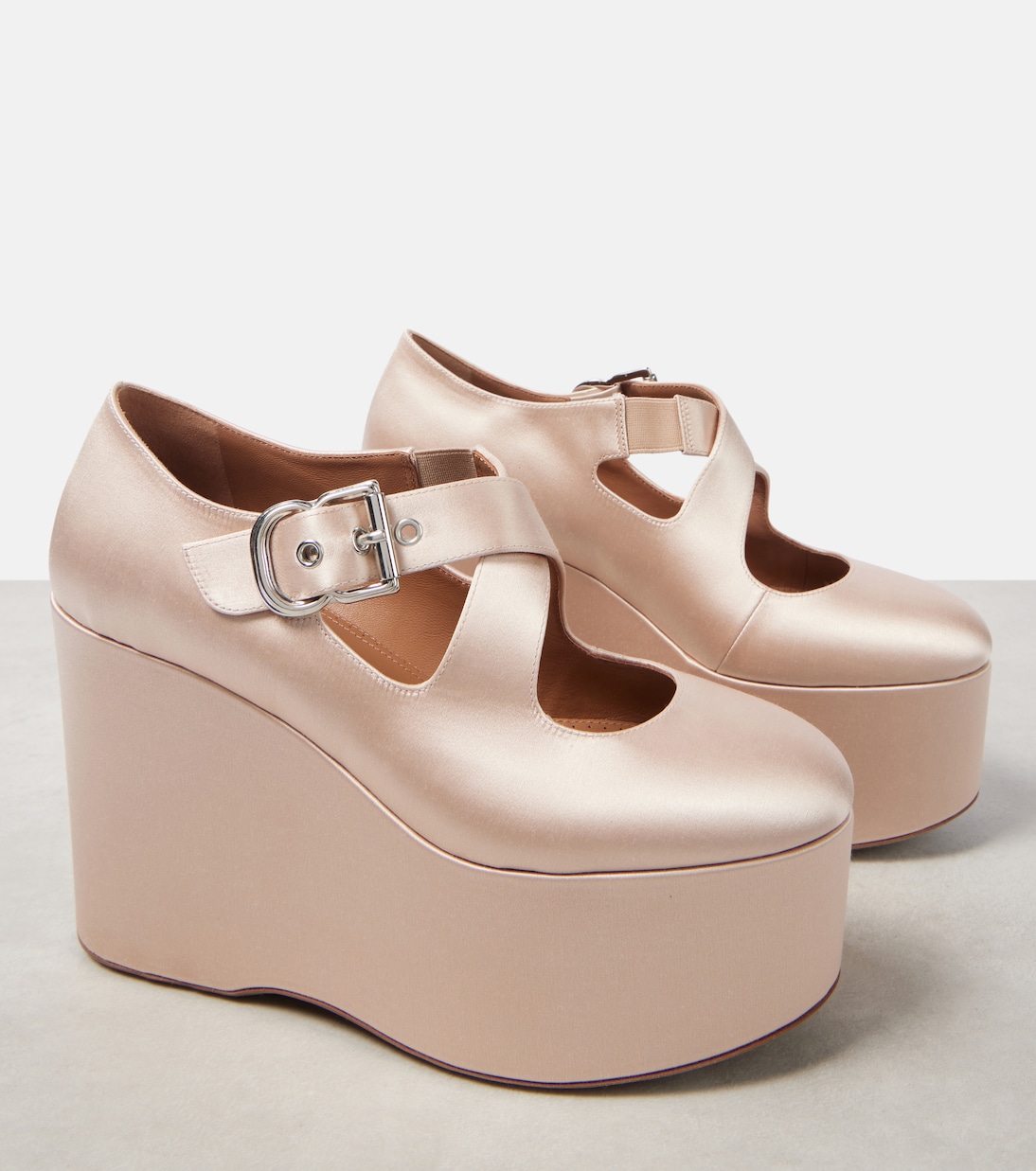 110 satin platform wedges | Alaïa