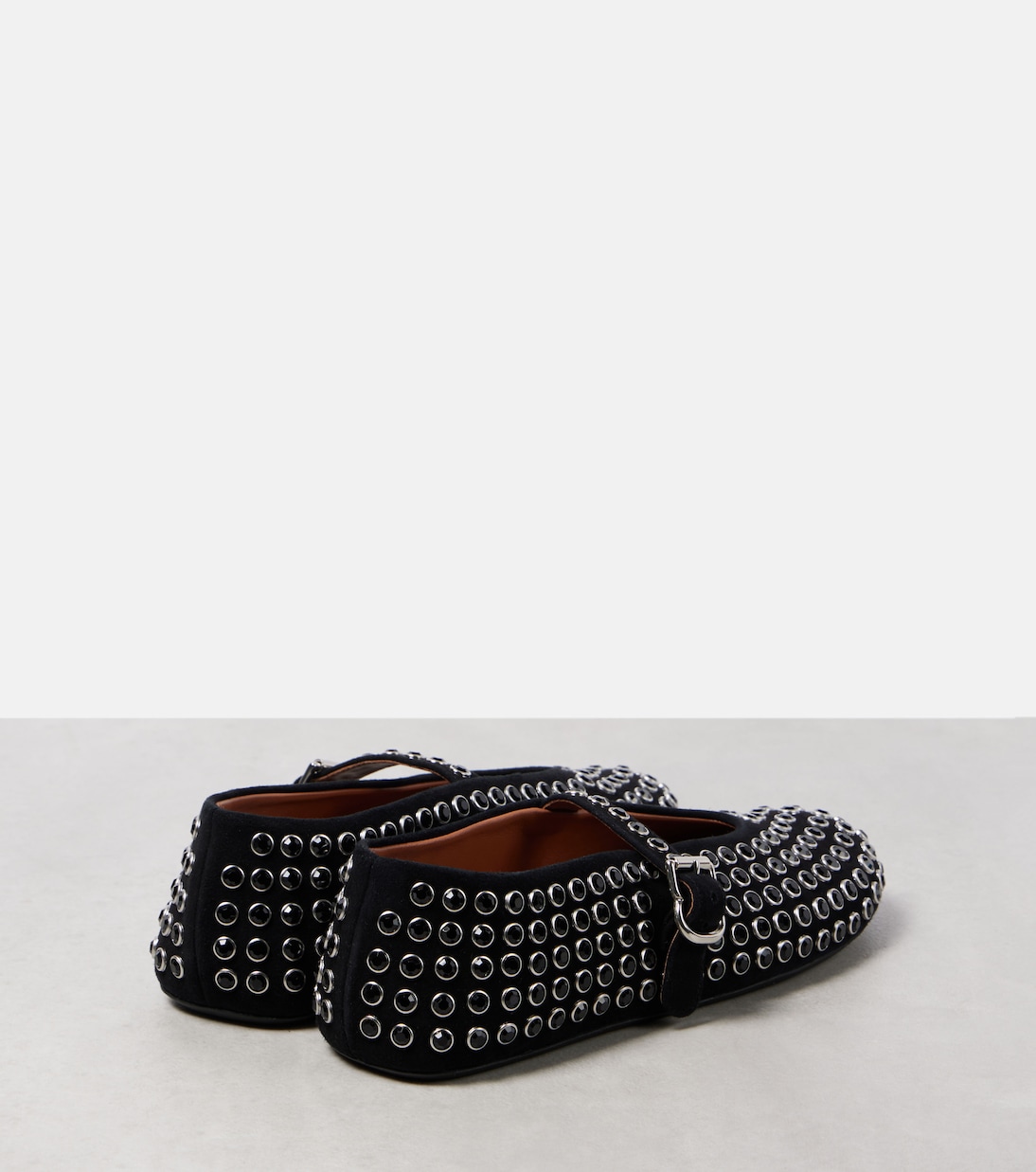 Ballerinas aus Veloursleder mit Kristallen | Alaïa