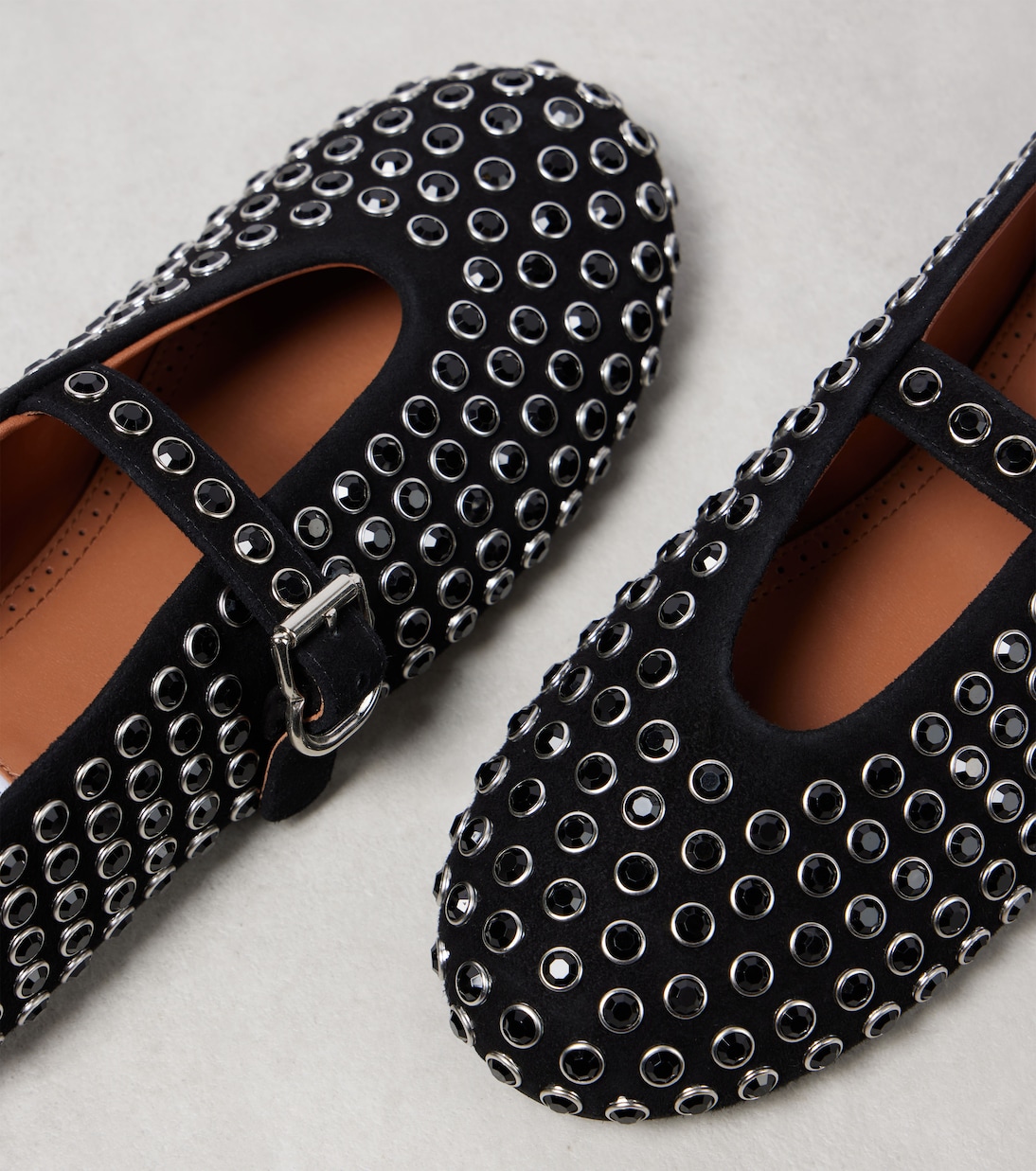 Ballerinas aus Veloursleder mit Kristallen | Alaïa