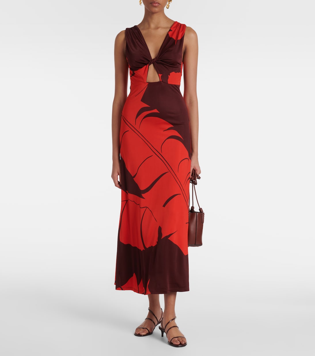 Abito lungo in jersey con stampa | Johanna Ortiz