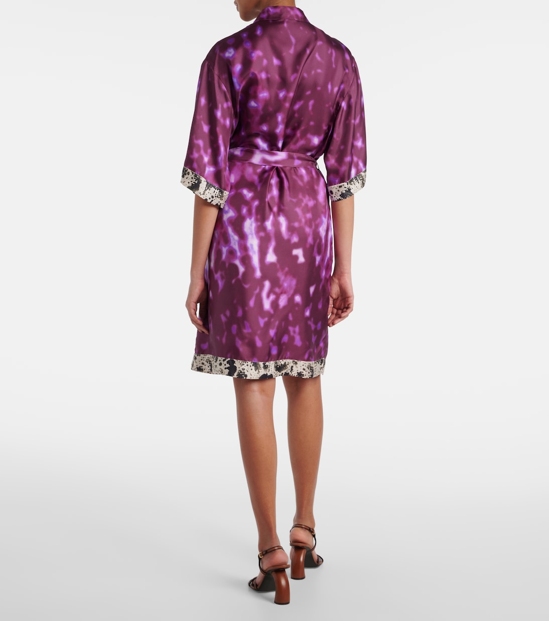 Abito chemisier in seta con stampa | Dries Van Noten