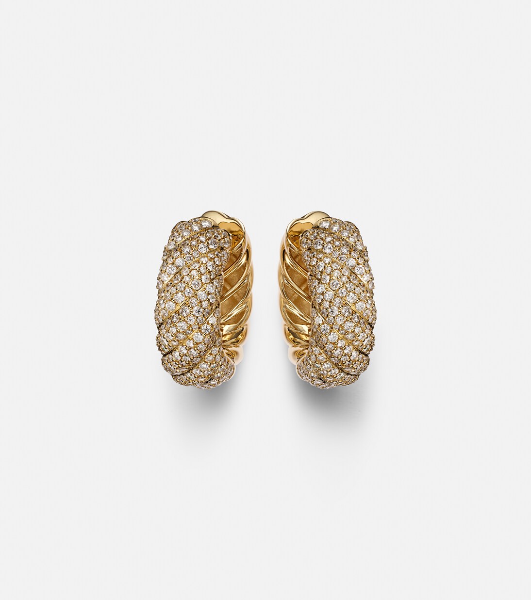 Orecchini Sculpted Cable in oro 18kt con diamanti | David Yurman