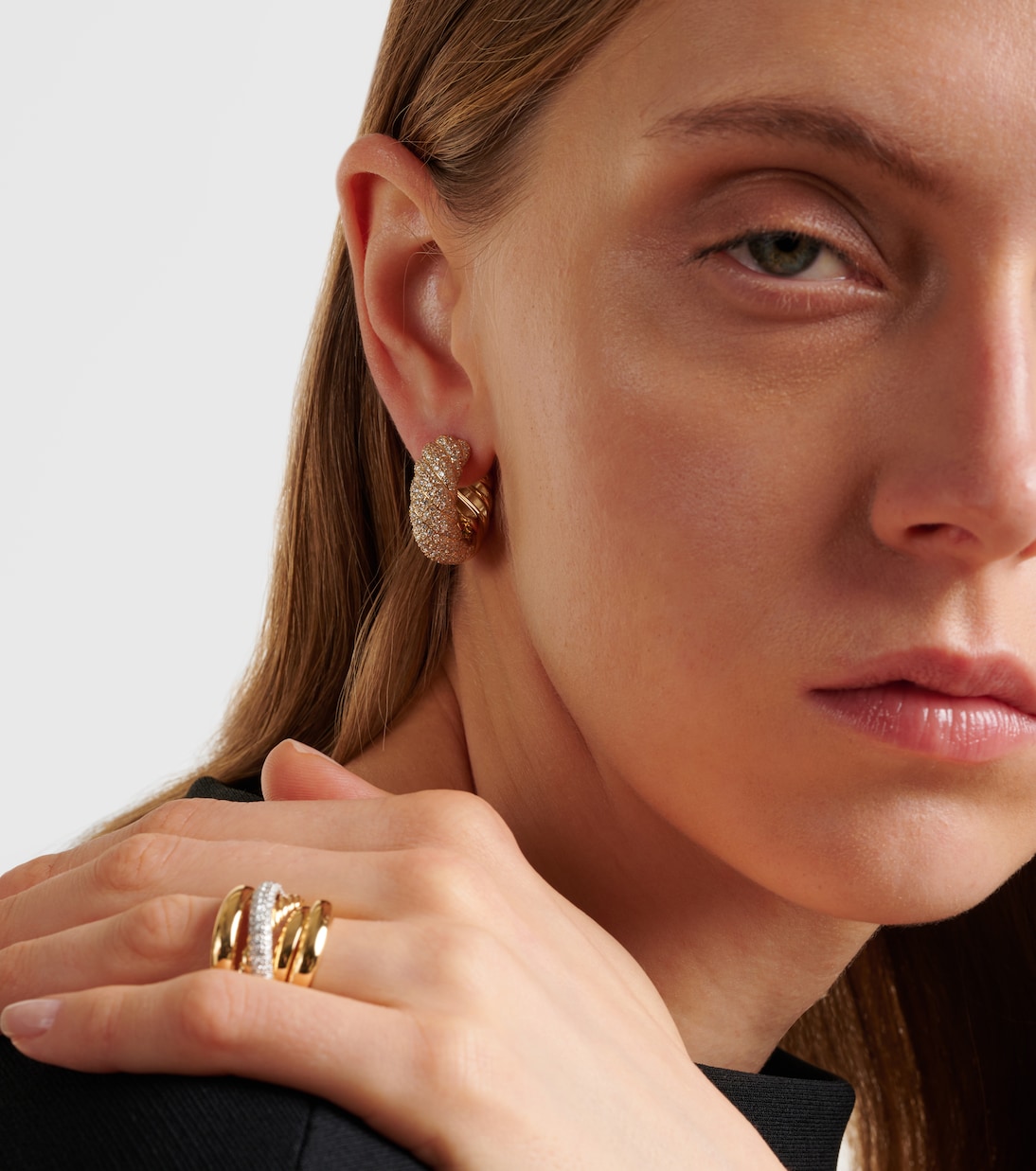 Orecchini Sculpted Cable in oro 18kt con diamanti | David Yurman