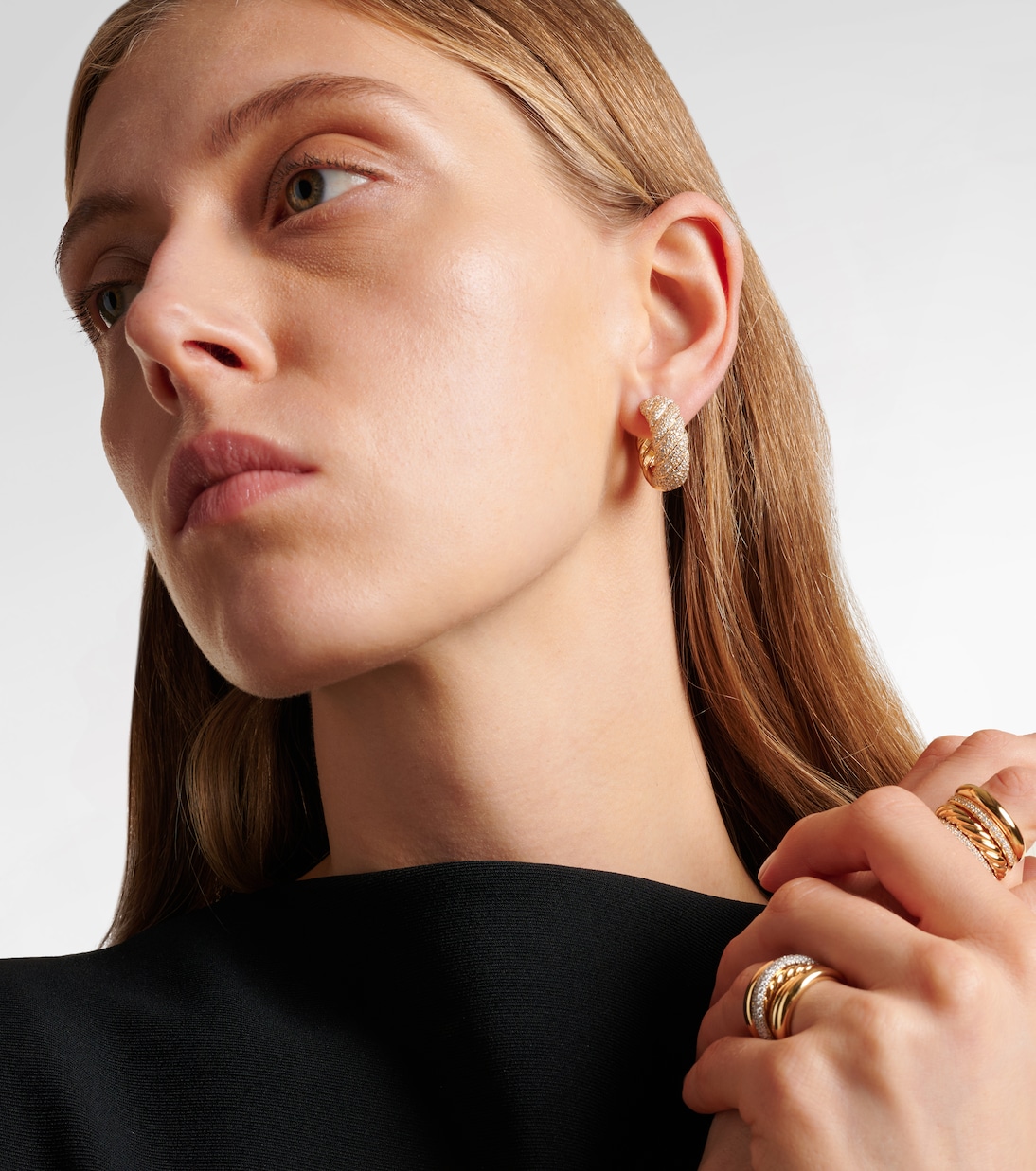 Orecchini Sculpted Cable in oro 18kt con diamanti | David Yurman