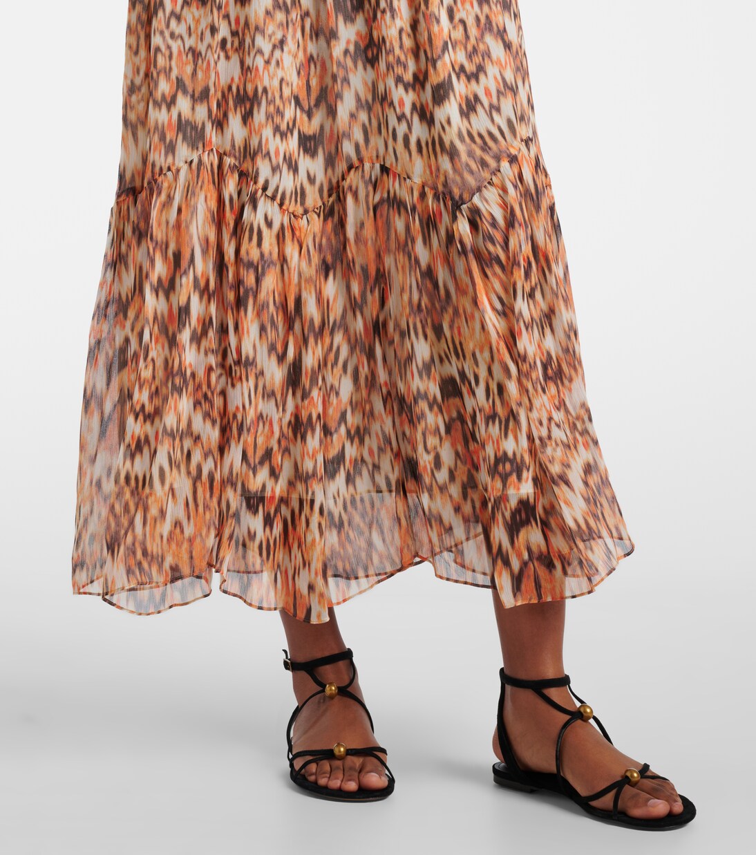 Bedrucktes Midikleid Odelia aus Seide | Isabel Marant