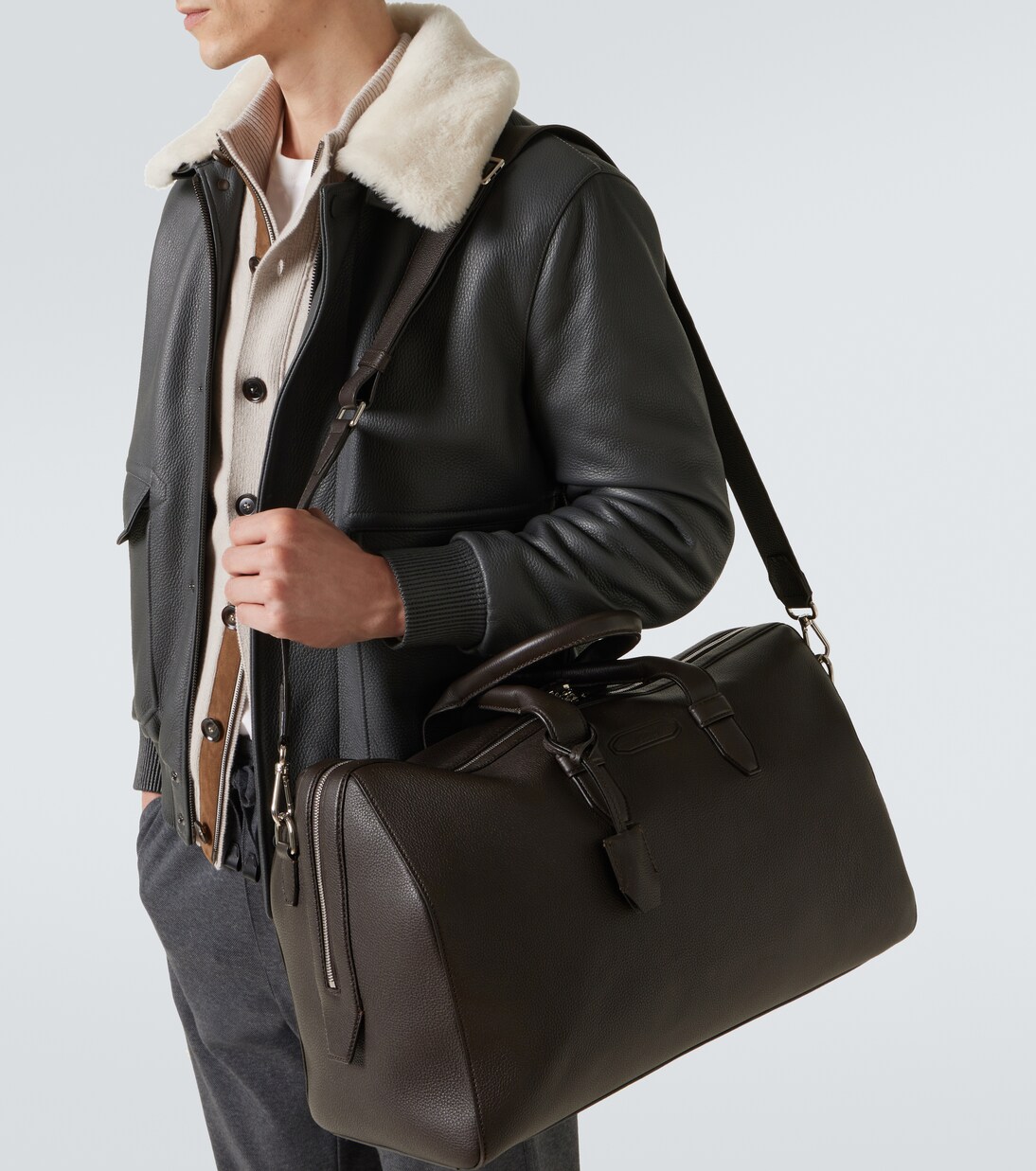 Leather duffel bag | Brioni