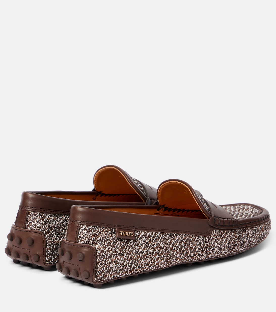 Gommino leather-trimmed tweed driving shoes | Tod's