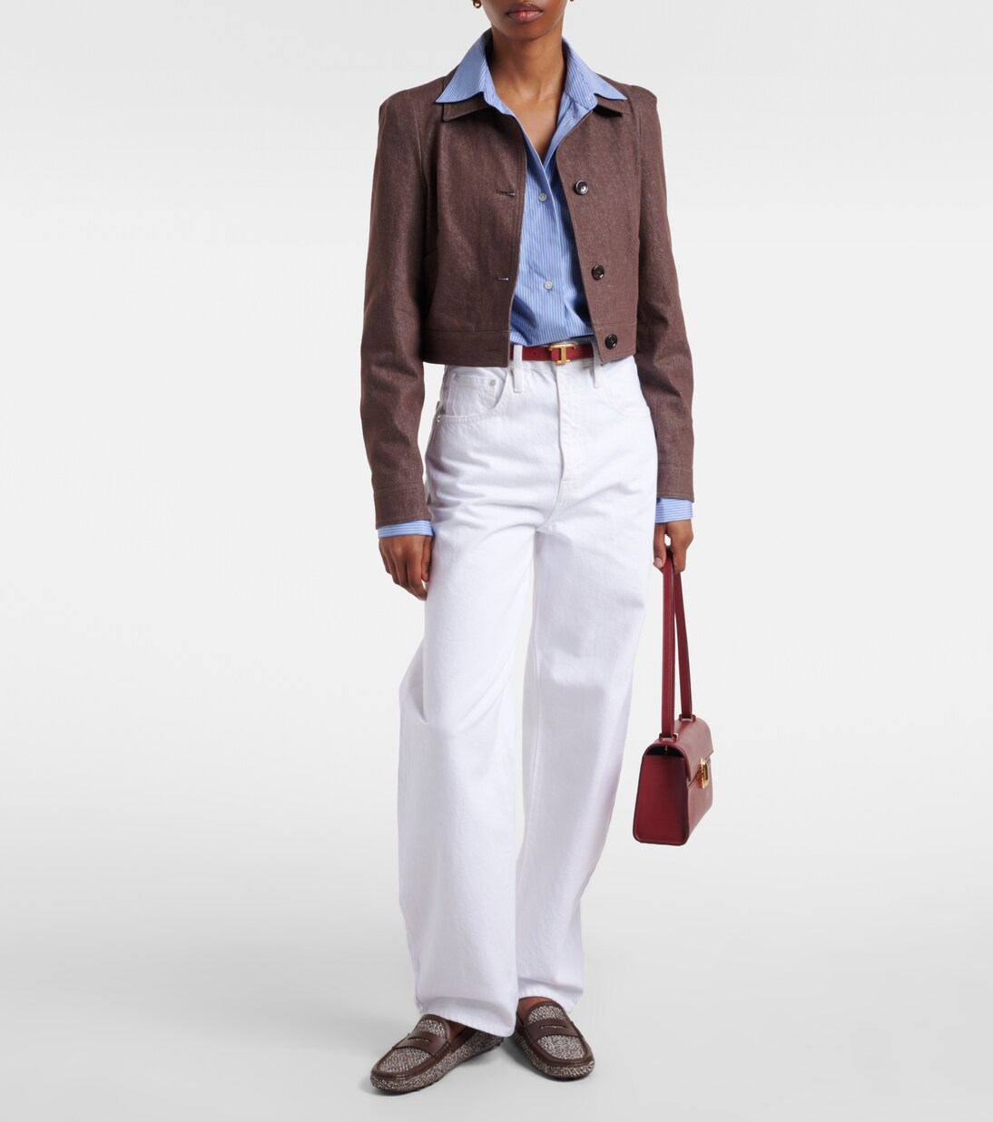 Gommino leather-trimmed tweed driving shoes | Tod's