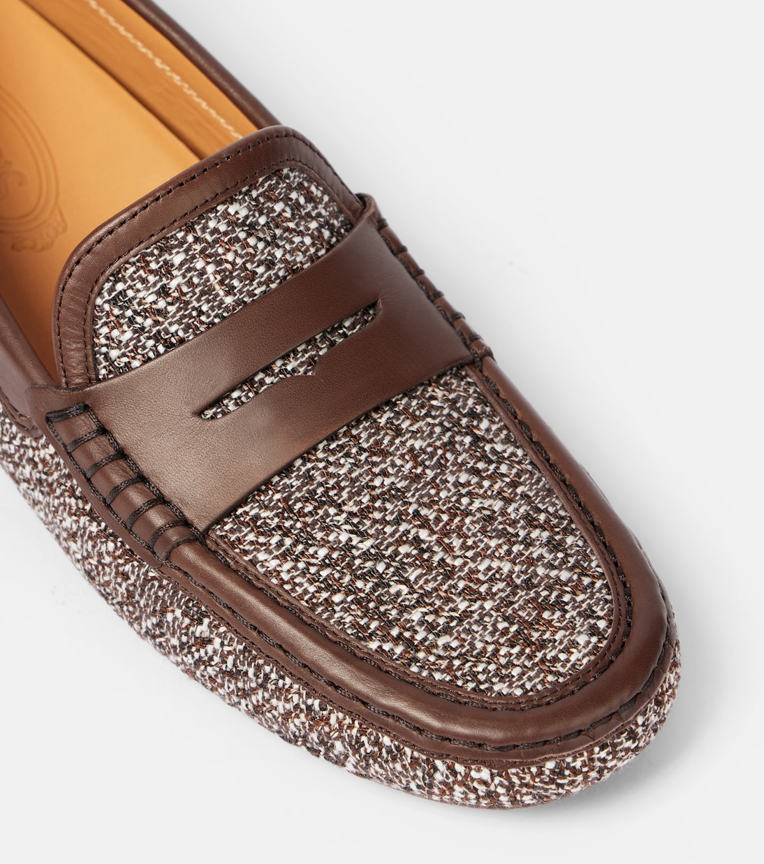 Gommino leather-trimmed tweed driving shoes | Tod's