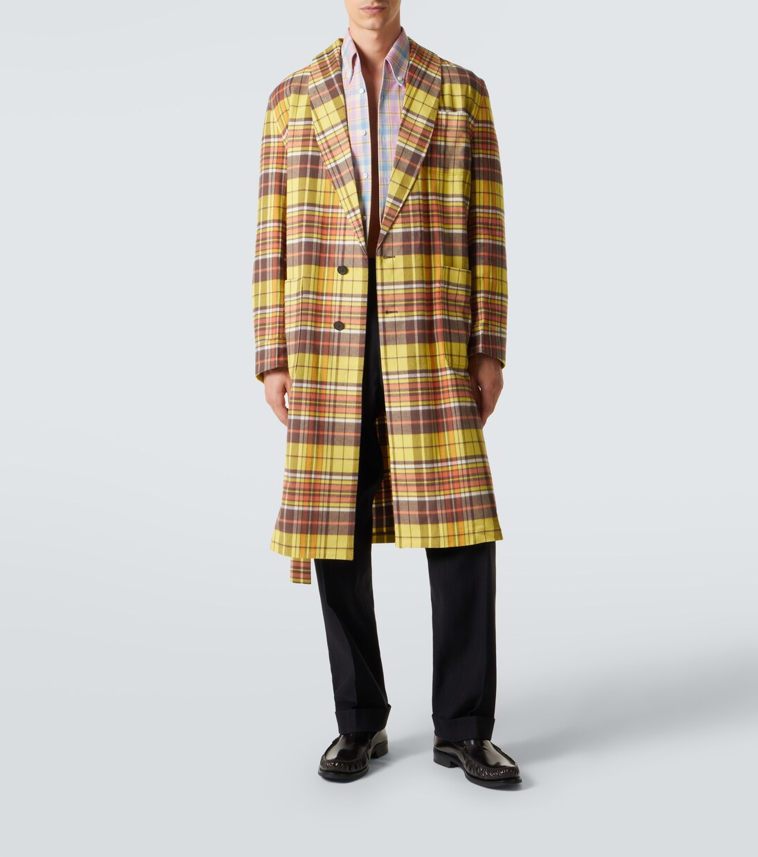 Checked cotton coat | Prada